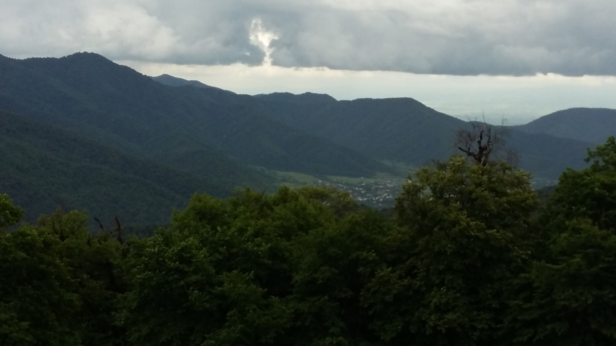 Image of a village of Pankisi, probably Omalo, seen from the top of the Pankisi gorge.