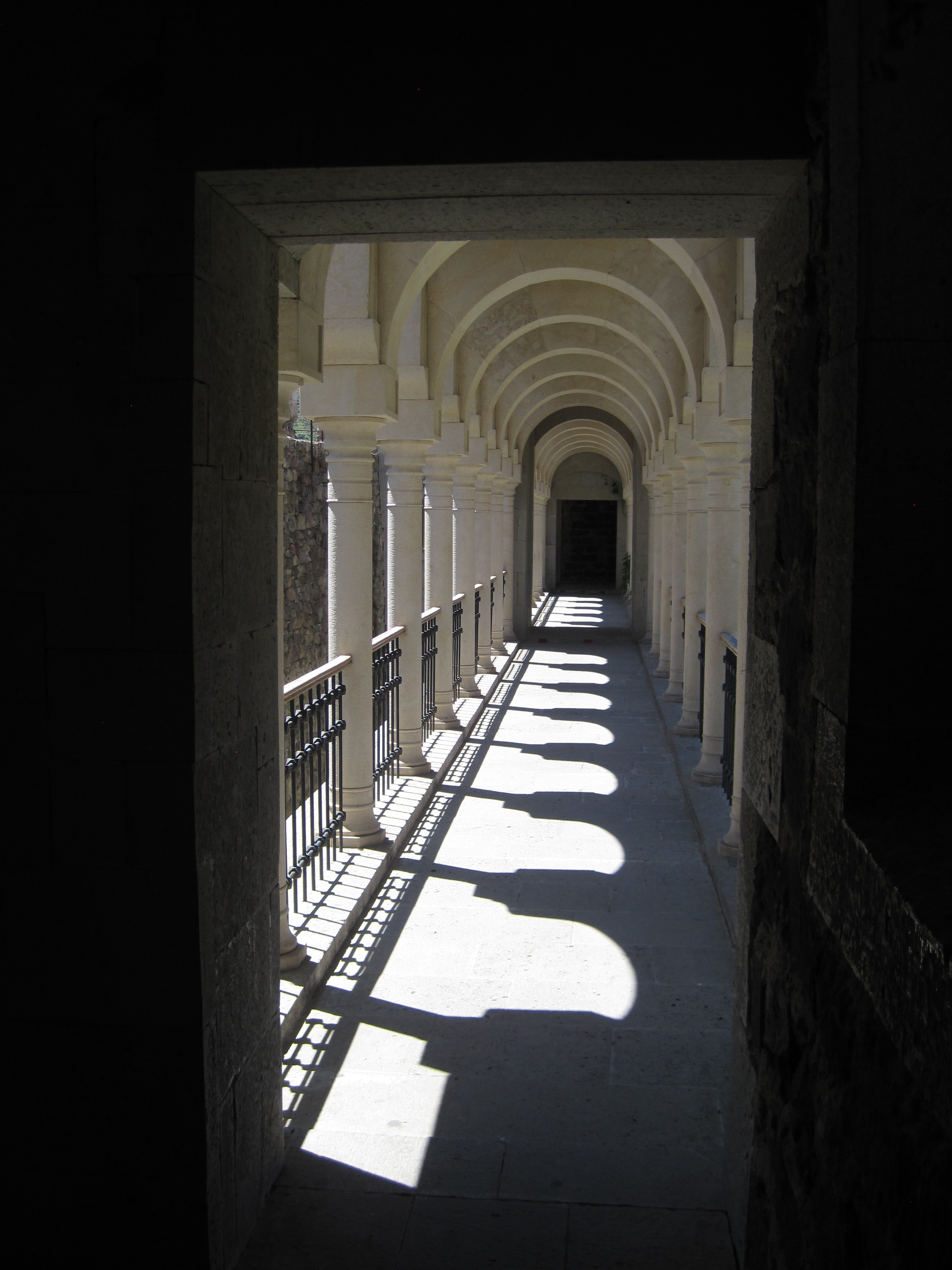 Interior of cloister walk.