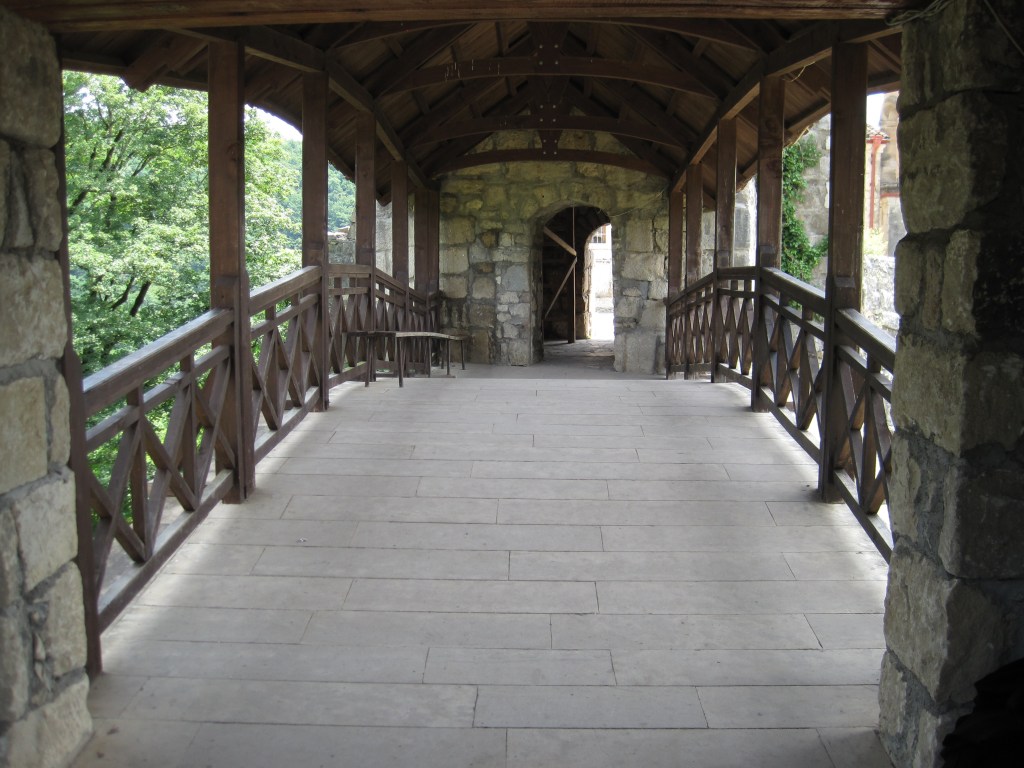Interior of the covered bridge at Motsameta